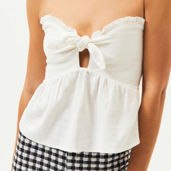 La Hearts Tops - LA Hearts Tie Front Ruffle Tube Top La Hearts Tops - LA Hearts Tie Front Ruffle Tube Top